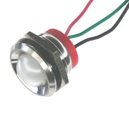 Produktfoto 1 von CML PL22SL Edelstahl-Panel-Leuchte Rot, Grün Panel-LED, Draht 12V 22 mm, IP67