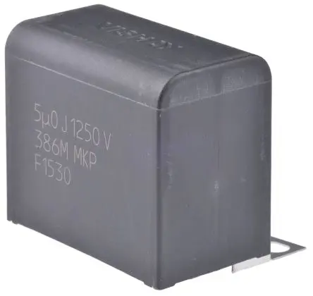 Produktfoto 1 von Vishay MKP386M Folienkondensator 1.25 kV dc 5 μF ±5 %, Schraubanschlussklemme Raster 43 mm