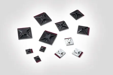Produktfoto 1 von HellermannTyton Befestigungssockel, Polyamid Schwarz 19 mm x 4.4 mm Kabelbinder x 19mm für 3.1 mm