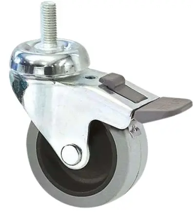 Produktfoto 1 von Guitel Hervieu Gebremst, schwenkbar Rolle, Rad ø 63 mm, 40 kg, Ges H. 80 mm, Rad B. 18 mm, Gummi