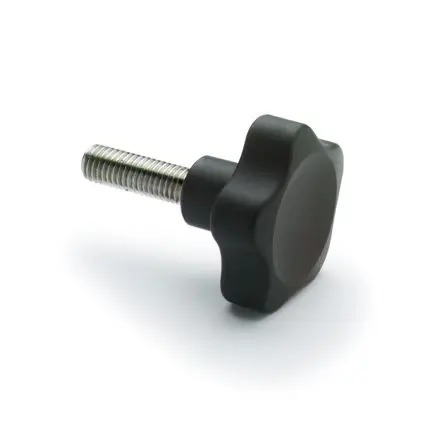 Produktfoto 1 von Elesa Knopf Schwarz M8 x 40 Glasfaserverstärktes Polyamid x 26 mm Fünf Lappen, mit Gewindebohrung Ø 40 mm