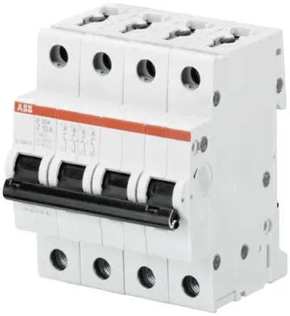 Produktfoto 1 von ABB S200 Miniaturüberlastschalter Typ Z, Pol 4-polig 10A 440V ac, Abschaltvermögen 20 kA System Pro M Compact
