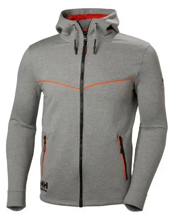 Produktfoto 1 von Helly Hansen CHELSEA EVOLUTION Herren Kapuzenpullover, 80 % Baumwolle Grau Reißverschluss vorn, Größe 2XL