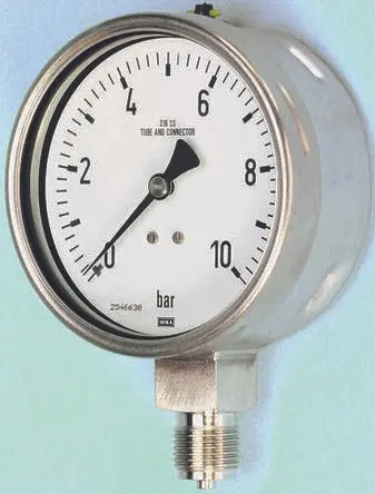 Produktfoto 1 von RS PRO 7094869 Manometer 0 bar → 1 bar ±1 % Edelstahl Gehäuse G 1/2
