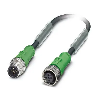 Produktfoto 1 von Phoenix Contact, 5-polig Sensor-Betätigungselementkabel, Mit Gewinde Stecker 5 / M12 Buchse, Länge 5 m