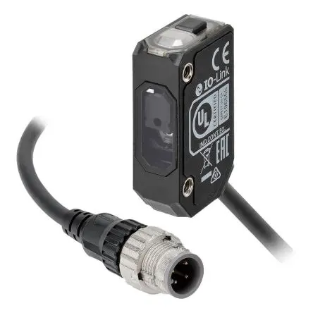 Produktfoto 1 von Omron E3AS Rechteckig Optischer Sensor, Hintergrundunterdrückung, NPN Ausgang, 4-polig M12