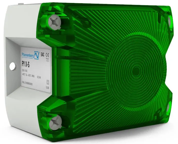 Produktfoto 1 von Pfannenberg PY L-S LED Blinklicht, Dauerlicht, Blitzlicht Signalleuchte Grün, 12 → 48 V DC