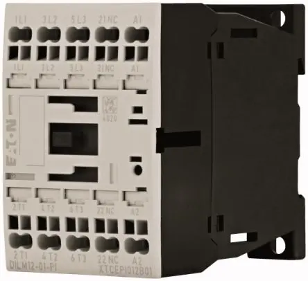 Produktfoto 1 von Eaton DILM Schütz 24V dc-Spule, 3-polig, 690V / 12 A 5.5 kW 1 Öffner Motorsteuerung, Widerstandsbelastung