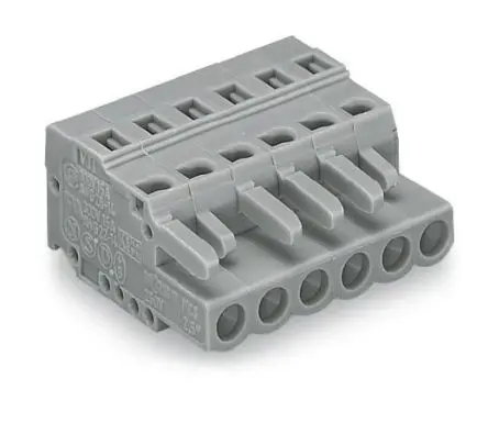 WAGO 231 Leiterplatten-Anschlussklemme, 6-polig / 1-reihig, Raster 5 mm