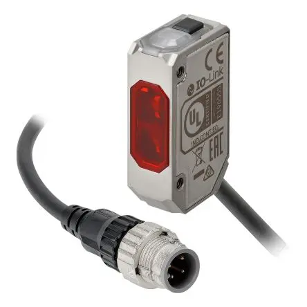 Produktfoto 1 von Omron E3AS Optischer Sensor, Infrarotlaser, PnP Ausgang, M12-Pigtail-Stecker
