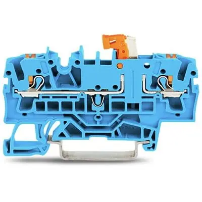 Produktfoto 1 von WAGO TOPJOB S Prüftrennklemmenblock 1 Blau, 2.5mm², 300V Einsteck-Anschluss IECEx/ATEX/CSA