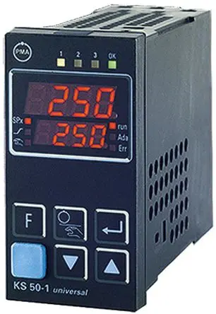 Produktfoto 1 von P.M.A KS50 PID Temperaturregler Panel 5, 3 x Optokoppler, Relais, Analog (Strom/Spannung), Logik Ausgang/ Thermoelement,