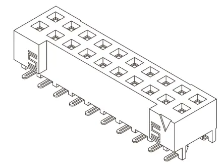 Produktfoto 1 von Samtec S2M Leiterplattenbuchse Gerade Oberfläche 40-polig / 2-reihig, Raster 2 mm Lot