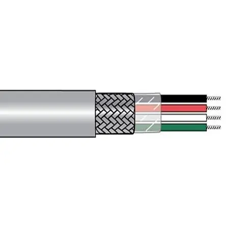Produktfoto 1 von Alpha Wire Alpha Essentials Communication & Control Steuerkabel, 3-adrig 0.75mm² 18 AWG Grau Geschirmt, 1000 ft,