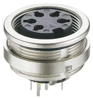 Lumberg 306 M16 DIN-Buchse Gerade 5-polig, DIN EN 60529, 250V ac 5A IP68 Wandmontage, Mit Gewinde Buchse