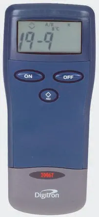 Produktfoto 1 von Digitron Digitales Thermometer, 2006T, Tragbar, 1 bis 350 °C ±0.2°C max, Messelement Typ Typ T, ISO-kalibriert