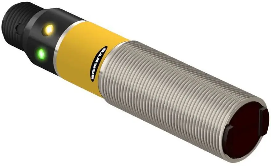 Produktfoto 1 von Banner zylindrisch Optischer Sensor, Hintergrundunterdrückung, Bereich 100 mm, NPN Ausgang, 4-Pin M12/Euro-Style QD