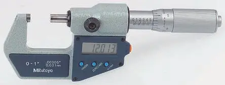 Produktfoto 1 von Mitutoyo Batteriebetrieben Außen- Mikrometer Beide, 0 mm bis 25 mm / ±0.00005 in, ISO-kalibriert