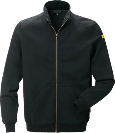 Produktfoto 1 von Fristads 121675 Herren Sweatshirt, Leitfähiges Gewebe, Baumwolle, Polyester Schwarz Reißverschluss, Größe 4XL