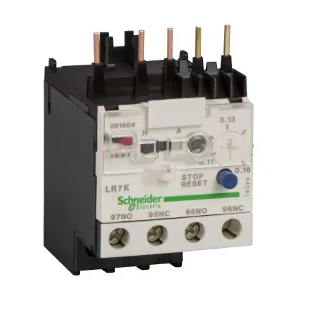 Produktfoto 1 von Schneider Electric TeSyS LR Thermisches Überlastrelais, / 3.7A, 5.5 A 2 W 1 Schließer/1 Öffner / 6A, 58 mm x 45mm