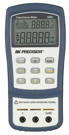 Produktfoto 1 von BK Precision BK890C Kapazitätsmessgerät 50mF, DKD/DAkkS-kalibriert Batterie Alkali, Handgerät LCD