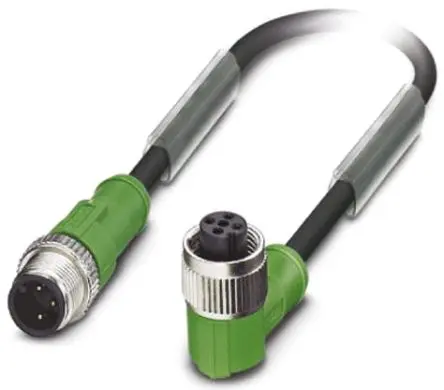 Produktfoto 1 von Phoenix Contact SAC-3P-M12MS/1.5-PUR/M12FR, 3-polig Sensor-Betätigungselementkabel, M12, Rechtwinklig Buchse 3 / M12,