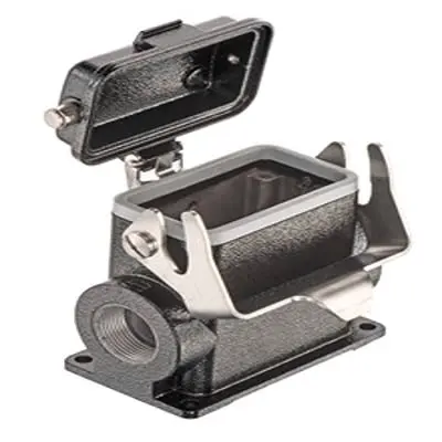 Produktfoto 1 von HARTING Han M Oberflächenmontiertes Gehäuse Einhebel 1, Oberfläche 6B Haube für seitliche Kabeleinführung, IP65