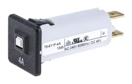 Produktfoto 1 von Schurter T9 Thermisch-magnetischer Schutzschalter, 1-polig, T9 Panel, 4A, Thermomagnetisch