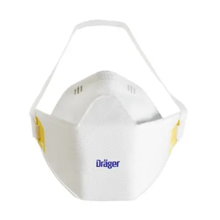 Produktfoto 1 von DRAEGER X-plore 1910 Staubschutzmaske FFP1 (EU) 2016/425 AS/NZS 1716/2012, EN 149:2001+A1:2009 Gelb, Weiß 20 pro Paket