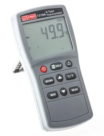 Produktfoto 1 von RS PRO Digitales Thermometer, 1319A, Tragbar, 1 bis 1300 °C 0.3 % ± 1 °C, 0.3 % ± 2 °F max, Messelement Typ K,