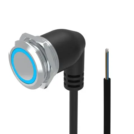 Produktfoto 1 von EAO 82 Druckschalter Blau Beleuchtet Tastend Panel Ø 22 mm, 1 Wechsler / 3A 240 V dc 240 V ac, IP65, IP67
