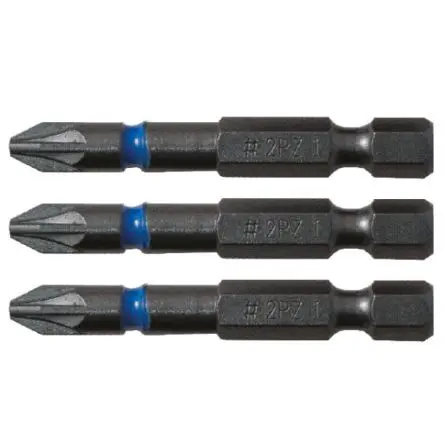 Produktfoto 1 von CK Phillips Pozidriv Blue Steel Schraubendreher-Bit-Set, Legierungsstahl PZ2 50 mm, 3-teilig