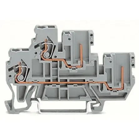 Produktfoto 1 von WAGO 870 Anschlussklemmenblock 2 Grau, 2.5mm², 500V Zugfederklemme