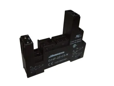Produktfoto 1 von Durakool Relaissockel zur Verwendung mit DM41, DM87N, DX87N-Relais D14F, 4 -Kontakt, DIN-Hutschiene, 300V ac
