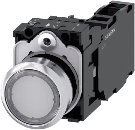 Produktfoto 1 von Siemens SIRIUS ACT 3SU11 Druckschalter Beleuchtet Trennplatte Ø 22 mm, SPST lichtdurchlässig, IP66, IP67, IP69K