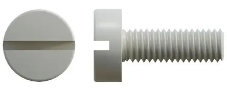 RS PRO Zylinder Schlitz Maschinenschraube Nylon glatt 12.0 mm M4