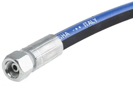Produktfoto 1 von RS PRO Hydraulikschlauch, konfektioniert Synthetisches Gummi Innen ø 6.35 mm, 762mm, max. 400 bar, 100 °C, -40 °C