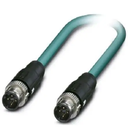 Produktfoto 1 von Phoenix Contact NBC Cat.5 Ethernet-Kabel, 2 m, Blau 4 Abgeschirmt Geschirmt, Aussen ø 6.4 mm Außen-ø , Polyurethan