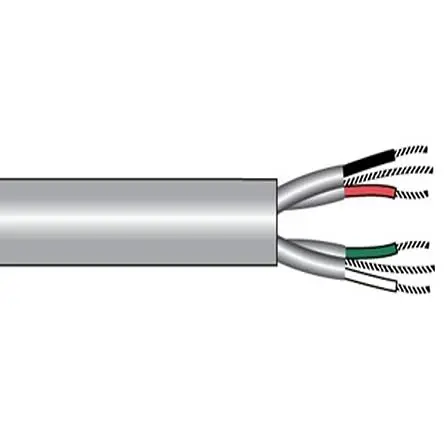 Produktfoto 1 von Alpha Wire Alpha Essentials Communication & Control Steuerkabel, 3-adrig 0.75mm² 18 AWG Grau Ungeschirmt, 1000 ft,