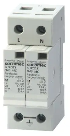 Produktfoto 1 von Socomec, Überspannungsableiter, 1.8 kV 160 kA DIN-Hutschiene D40 SURGYS