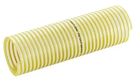 Produktfoto 1 von Contitech Luisiana Schlauch, Ø 20mm 26.2mm Gelb PVC Übertragung, Vakuum 8 bar für Lebensmittel x 10m