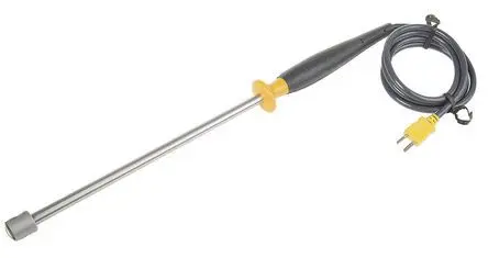 Produktfoto 1 von Fluke Temperatursensor, Typ K, Rund x 322.6 mm Oberfläche, Ø 22.9 mm, max.Temp 600 °C, ISO-kalibriert
