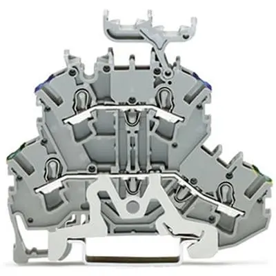 Produktfoto 1 von WAGO TOPJOB S Doppelstock Reihenklemmen 2 Grau, 2.5mm², 600V Einsteck-Anschluss IECEx/ATEX/CSA