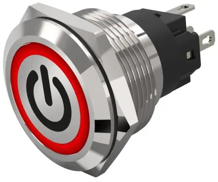 EAO 82 Beleuchtete Drucktaste Rot Beleuchtet Tastend Panel Ø 22 mm, 1-poliger Umschalter / 3A 240 V dc 240 V ac, IP65,