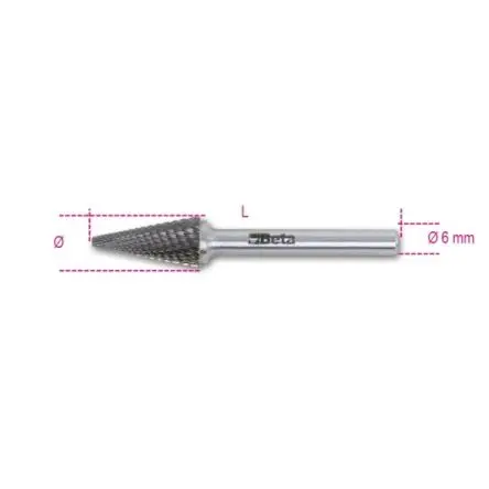 BETA Schlauch, Raspelhieb, Drehfeilen, Länge 63 mm