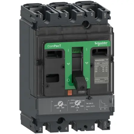 Produktfoto 1 von Schneider Electric ComPact NSX C25F, Kompaktschutzschalter 3-polig, 160A / Abschaltvermögen 36 kA 690V ac