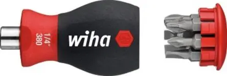 Produktfoto 1 von Wiha Schraubendrehersatz Auswechselbarer Stummel-Schraubendreher-Satz, 6-teilig Phillips, Geschlitzt ESD-Sicherheit
