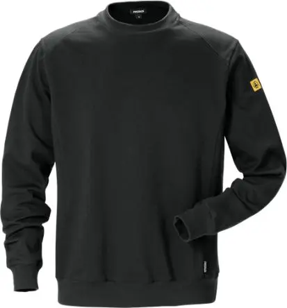 Fristads 125037 Herren Sweatshirt, Leitfähiges Gewebe, Baumwolle, Polyester Schwarz, Größe 3XL