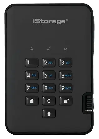Produktfoto 1 von iStorage diskAshur2 2 TB Außen- Externe Festplatte, HDD, Ja, AES-256
