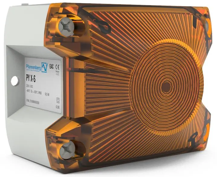 Produktfoto 1 von Pfannenberg PY L-S LED Blinklicht, Dauerlicht, Blitzlicht Signalleuchte Orange, 115 → 230 V AC/DC, 120 V AC/DC